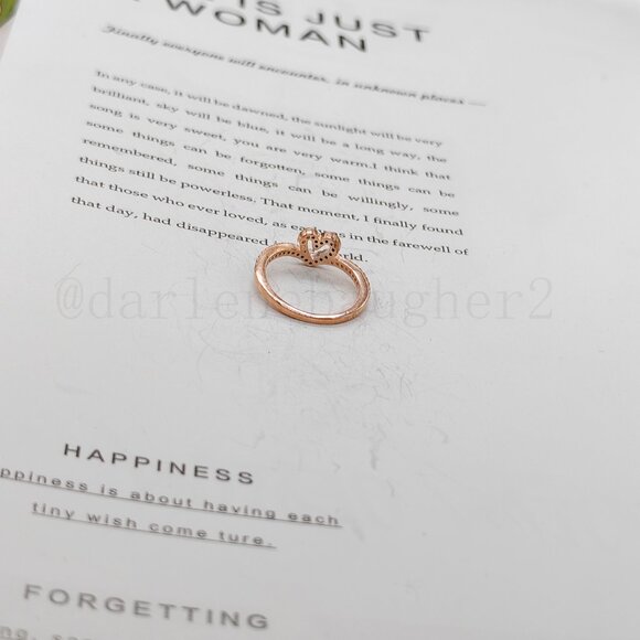 Pandora Sparkling Wishbone Heart Ring - Picture 5 of 7